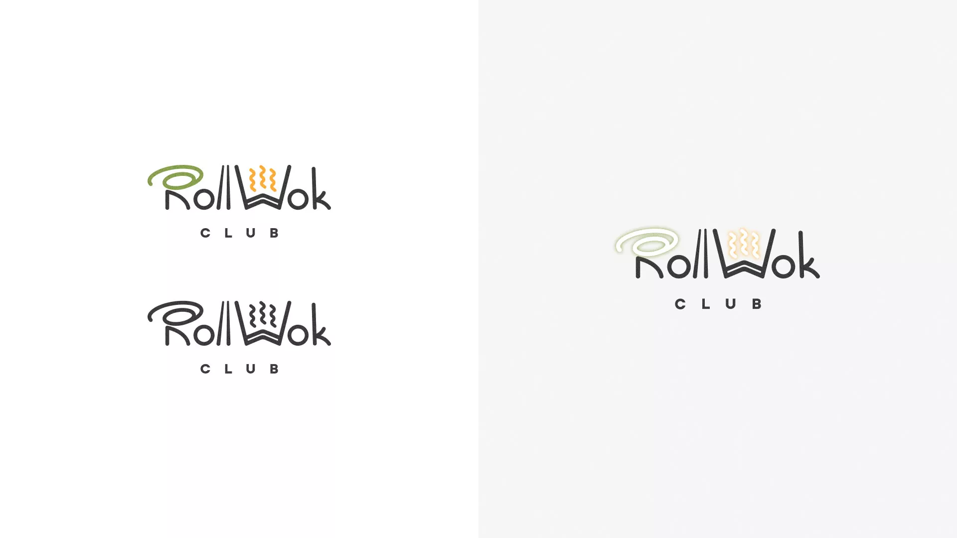 Разработка логотипа и фирменного стиля суши-бара «Roll Wok Club» в Бодайбо