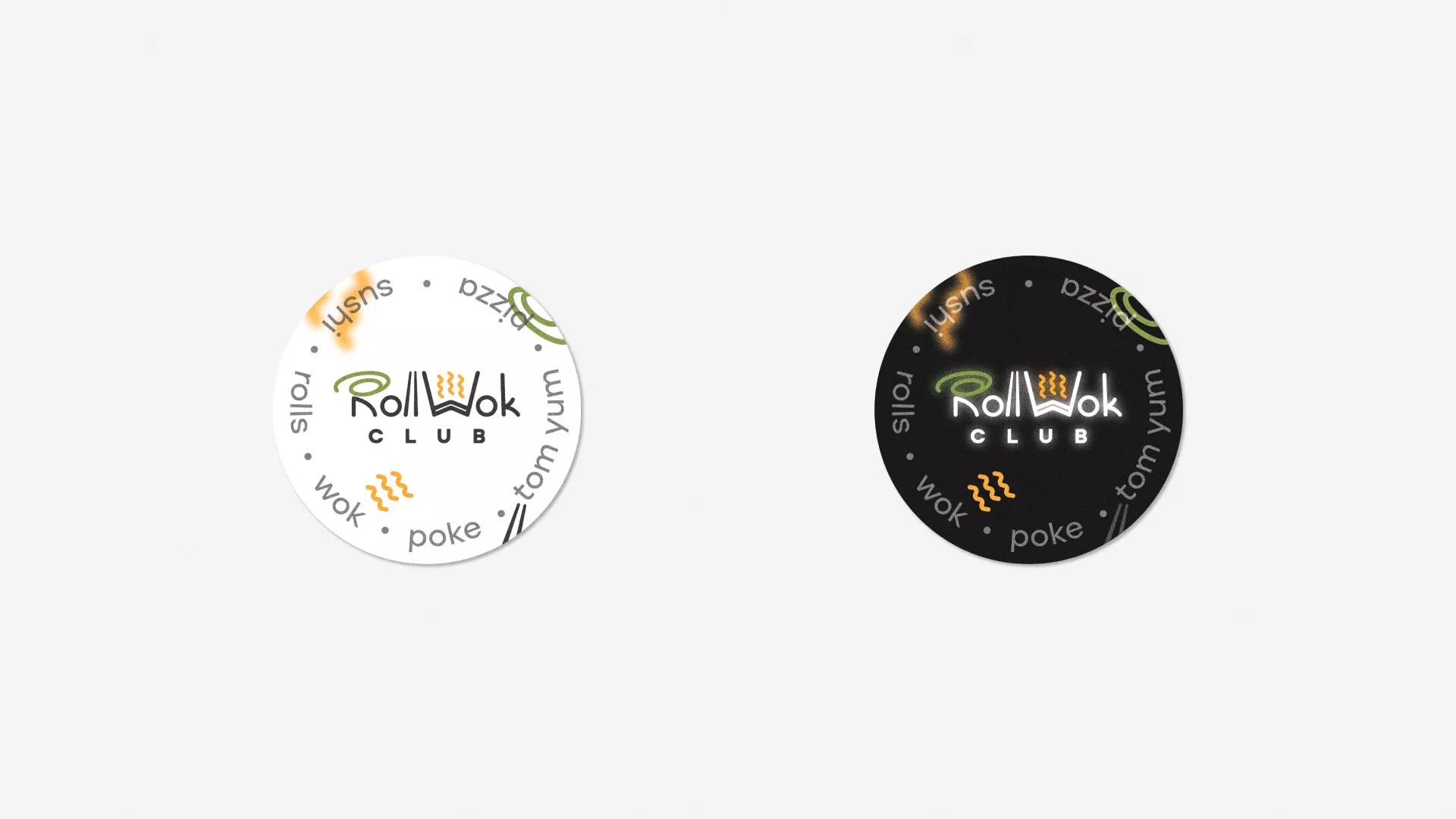 Разработка наклеек для суши-бара «Roll Wok Club» в Бодайбо