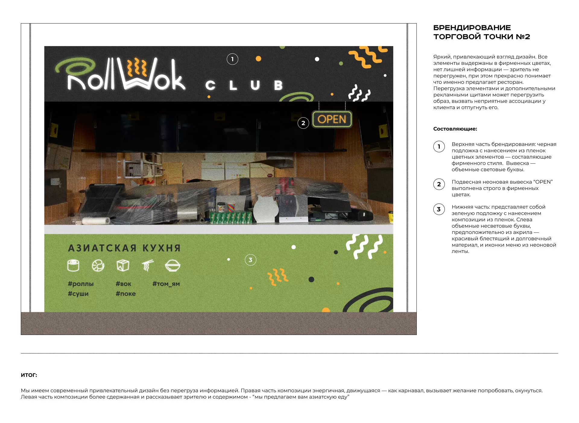 Брендирование торговых точек суши-бара «Roll Wok Club» в Бодайбо